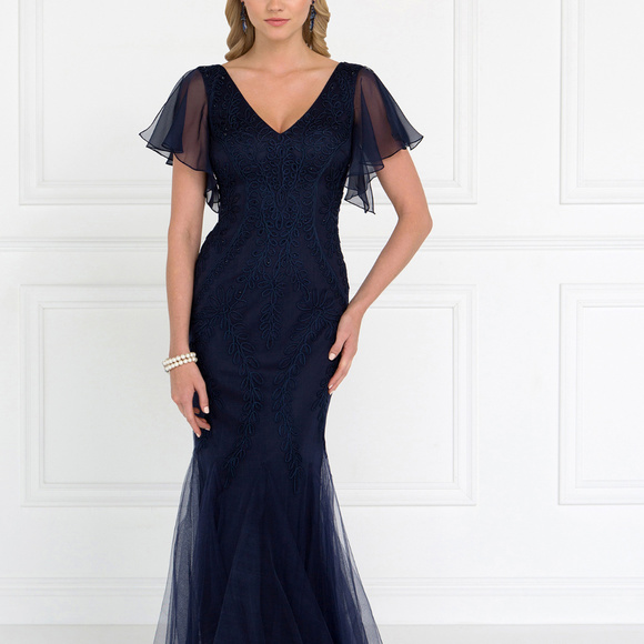 Mermaid V-Neckline Long Prom Dress GL1576 - Picture 1 of 3